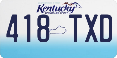 KY license plate 418TXD