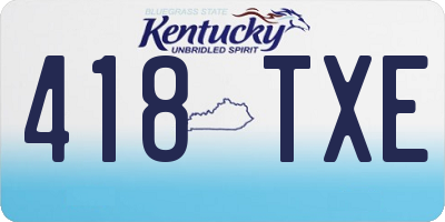 KY license plate 418TXE