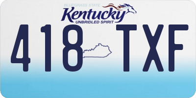 KY license plate 418TXF