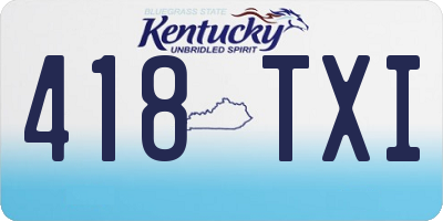 KY license plate 418TXI
