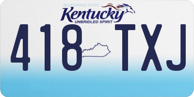 KY license plate 418TXJ