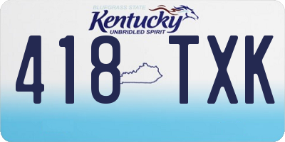 KY license plate 418TXK