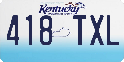 KY license plate 418TXL