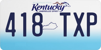 KY license plate 418TXP