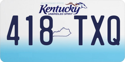 KY license plate 418TXQ