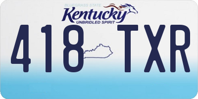 KY license plate 418TXR