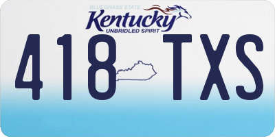 KY license plate 418TXS