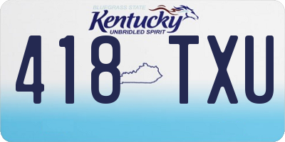 KY license plate 418TXU