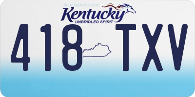 KY license plate 418TXV