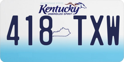 KY license plate 418TXW