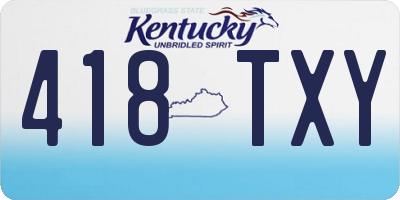 KY license plate 418TXY
