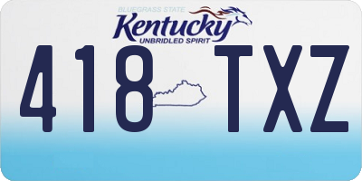 KY license plate 418TXZ