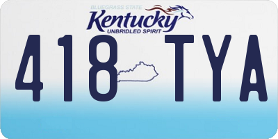 KY license plate 418TYA
