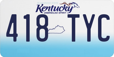 KY license plate 418TYC