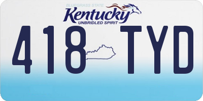 KY license plate 418TYD