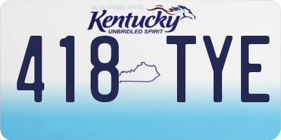 KY license plate 418TYE