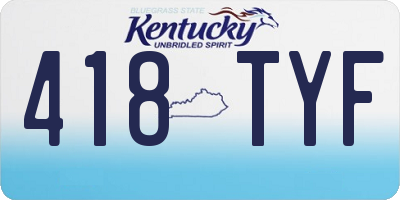KY license plate 418TYF