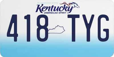 KY license plate 418TYG