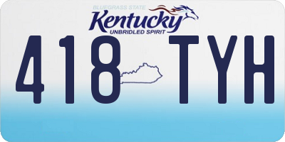 KY license plate 418TYH