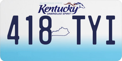 KY license plate 418TYI