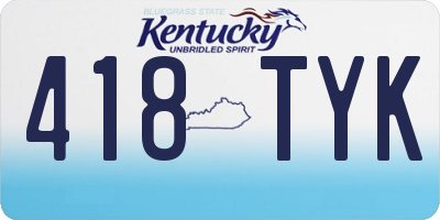 KY license plate 418TYK