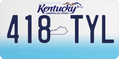 KY license plate 418TYL