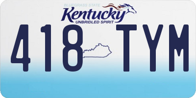 KY license plate 418TYM
