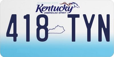 KY license plate 418TYN