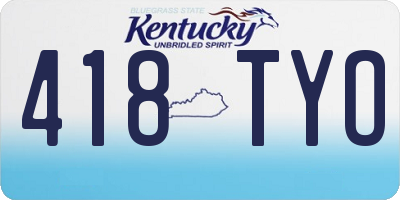 KY license plate 418TYO