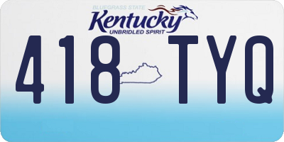 KY license plate 418TYQ
