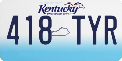 KY license plate 418TYR