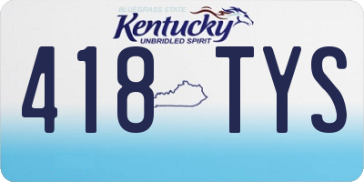 KY license plate 418TYS