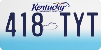 KY license plate 418TYT