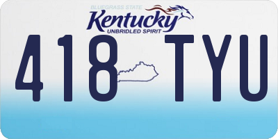 KY license plate 418TYU