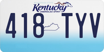 KY license plate 418TYV