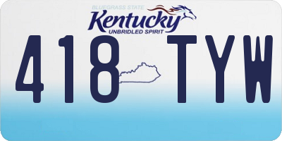 KY license plate 418TYW
