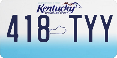 KY license plate 418TYY