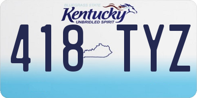 KY license plate 418TYZ