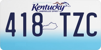 KY license plate 418TZC