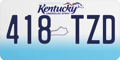 KY license plate 418TZD