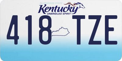 KY license plate 418TZE