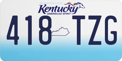 KY license plate 418TZG