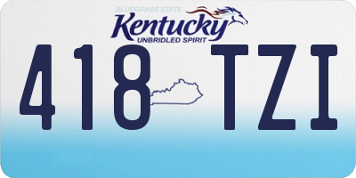 KY license plate 418TZI