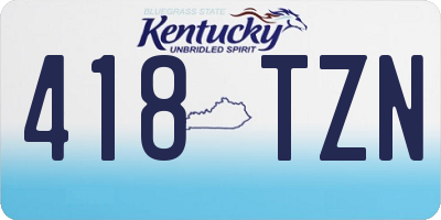 KY license plate 418TZN