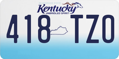 KY license plate 418TZO
