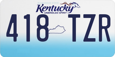 KY license plate 418TZR