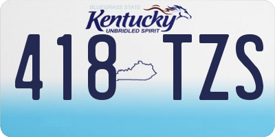 KY license plate 418TZS