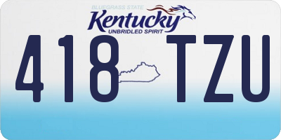 KY license plate 418TZU
