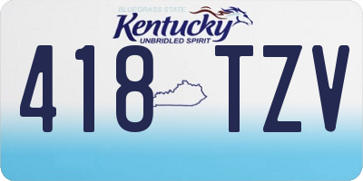 KY license plate 418TZV