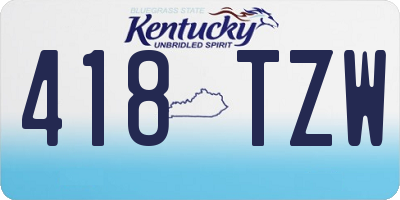 KY license plate 418TZW